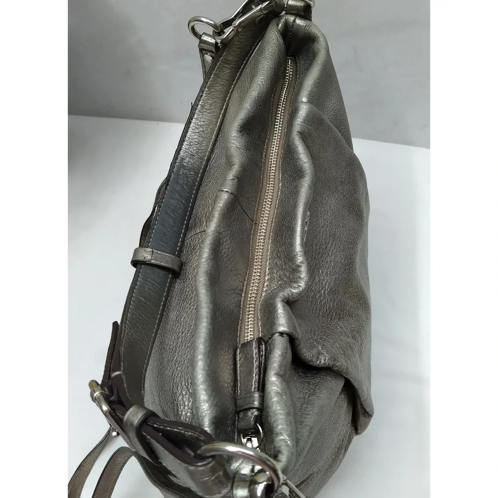 Coach Madison Metallic Gold Leather Zipper Hobo Shoulder Bag